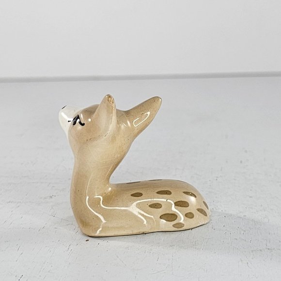 Vintage Szeiler England Deer Fawn Miniature Figurine Head Up - Picture 3 of 6